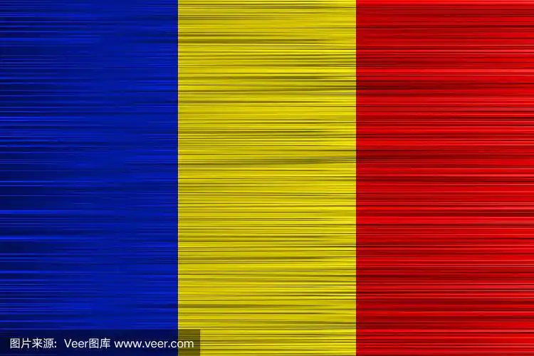 概念罗马尼亚国旗蓝色,黄色,红色