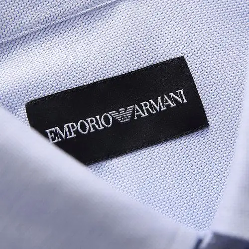 armani/安普里奥阿玛尼 商务休闲 秋冬棉质纯色尖领刺绣logo长袖衬衫