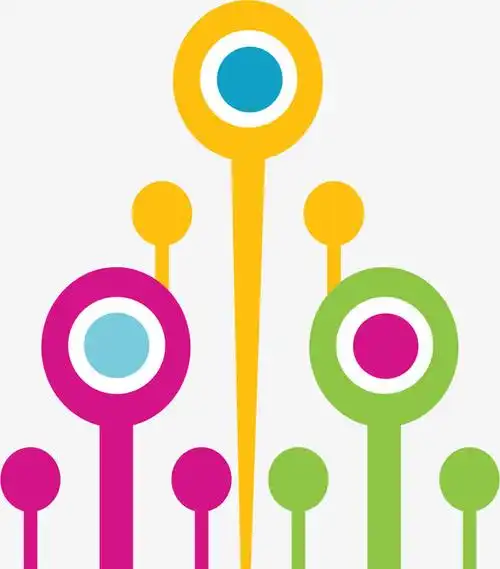 手绘彩色卡通圆形植物创意