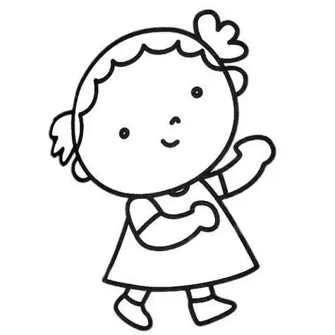 幼儿园小女孩的简笔画
