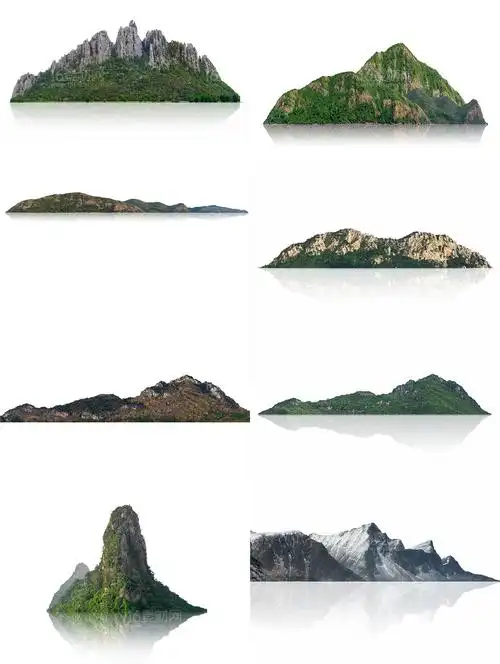 抠好的山峰特写高清图片 - 素材中国16素材网