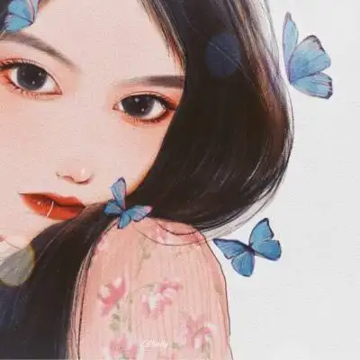 女生手绘伤感意境插画图片头像