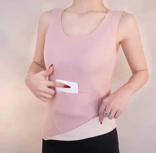 德绒保暖背心带兜加口袋男女护腰保暖护肚子暖胃空调房月子神器