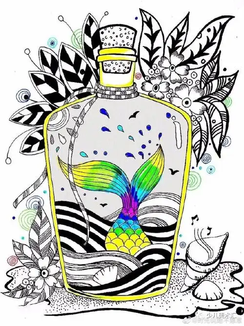 线描##儿童线描画##创意线描