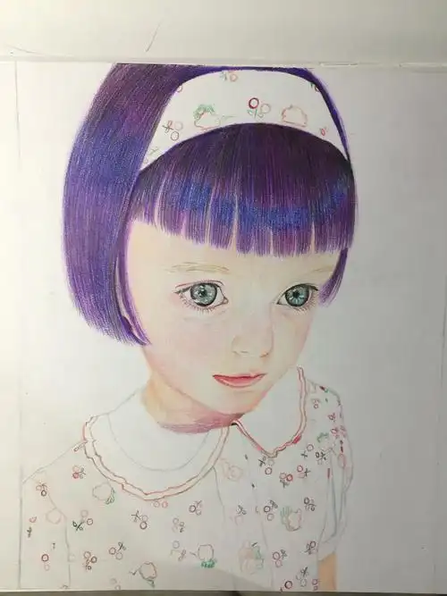 彩铅大眼睛女孩