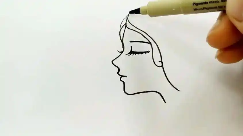 可爱儿童简笔画侧脸