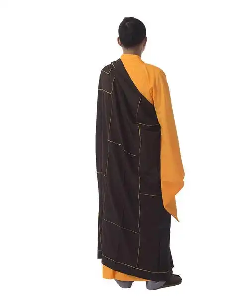 僧服师父用袈裟大方庄严僧用佛衣搭衣金线红色忏衣红色麻忏衣37155cm