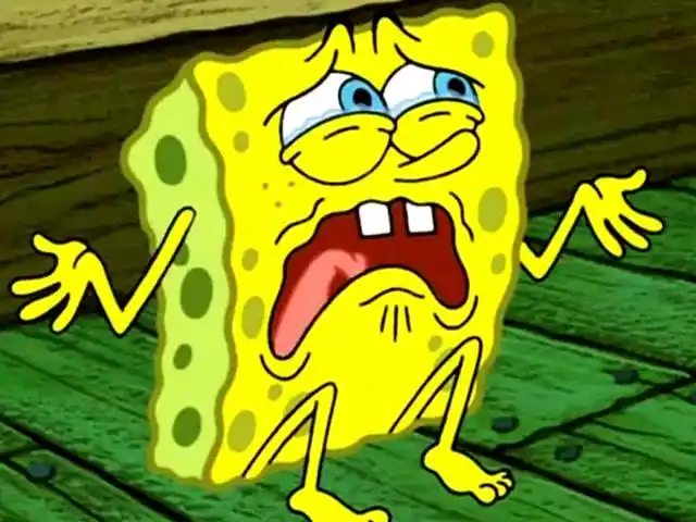 海绵宝宝伤心大哭:我不会告诉你,我被一把锅铲给揍了