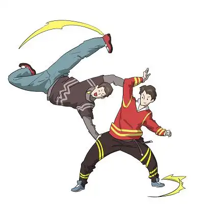 手绘卡通街舞舞者人物素材