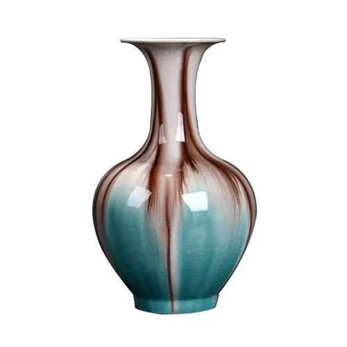 景德镇陶瓷花瓶摆件瓷器 艺术窑变开片瓶现代时尚家居工艺品 赏瓶