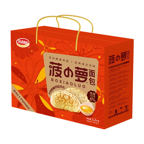 拍2件 达利园 菠小萝面包 1200g 零食早餐手撕菠萝包礼盒装 89.