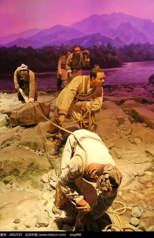 原创摄影图 艺术文化 民间收藏 古代纤夫蜡像 请您分享: 素材描述:红