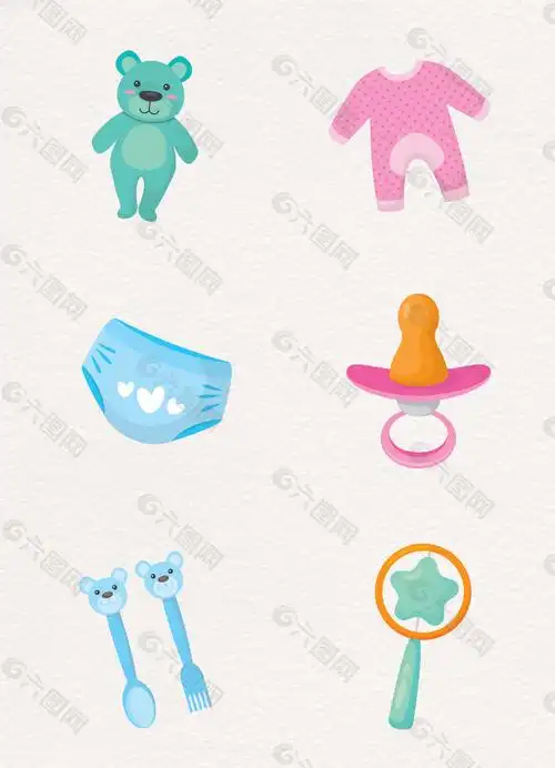 可爱婴儿用品矢量素材设计元素素材免费下载(图片编号:9237939)-六