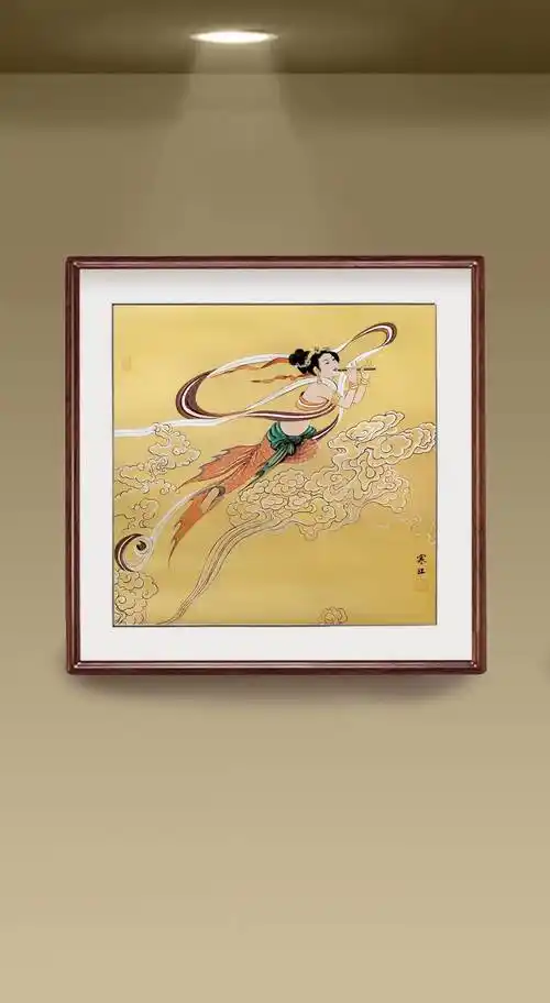 界画寒江———工笔神仙人物画《反弹琵琶飞天》