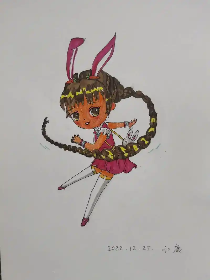 动漫人物绘画 #q版人物  小舞 - 抖音