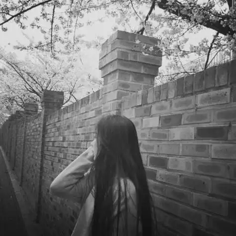 黑白配女生头像文艺范背影黑白