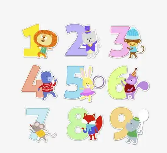 关键词:数字,矢量数字,动物,卡通