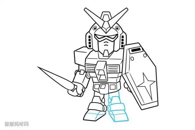 机动战士高达nt零基础绘画卡通高达教程模玩控:机动战士高达特装型