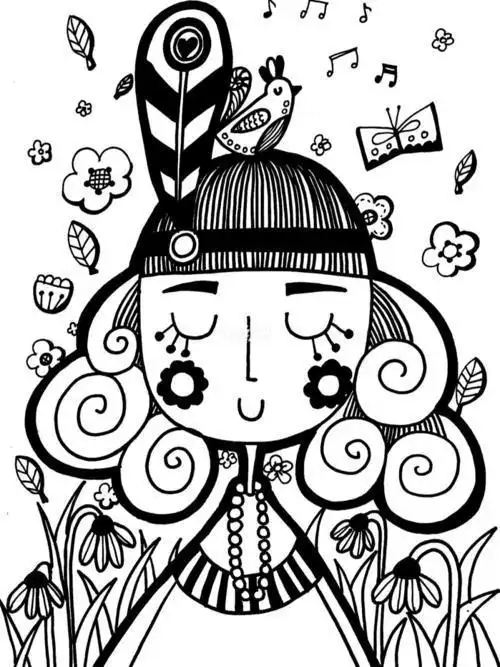 线描卡通人物简笔画