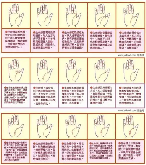 手相怎么看:生命线图解