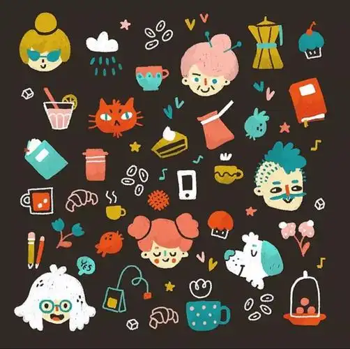 送你一见倾心的可爱手绘手帐素材