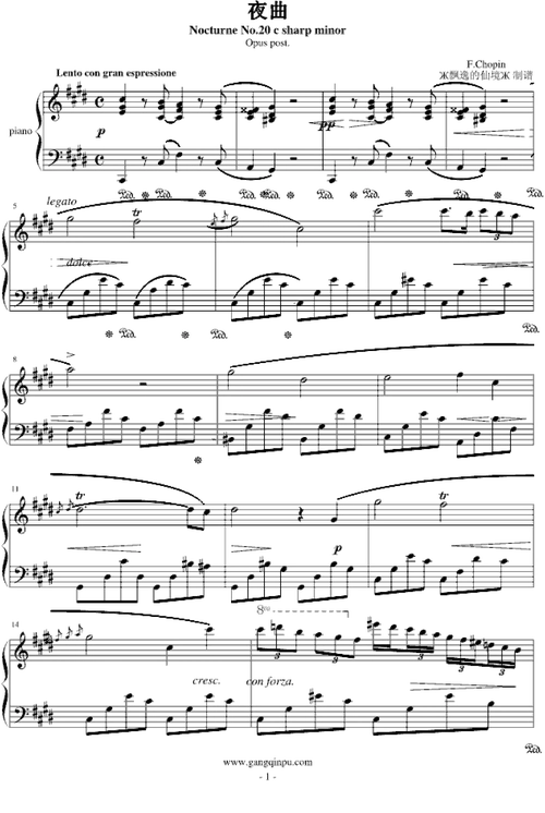升c小调夜曲,升c小调夜曲钢琴谱,升c小调夜曲-钢琴谱,升c小调夜曲钢琴