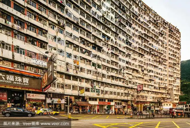 中国香港拥挤的公寓楼