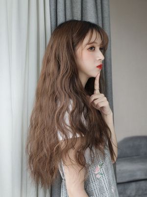 假发女玉米烫中长发 网红水波纹羊毛卷长卷发泡面f卷隐形u型半头