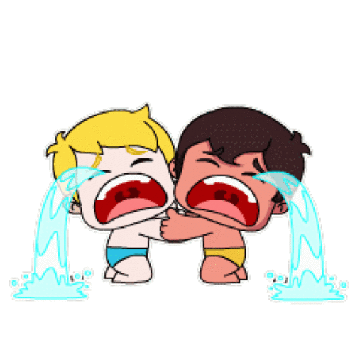 海尔与琴岛抱在一起哭泣的动态海尔兄弟表情