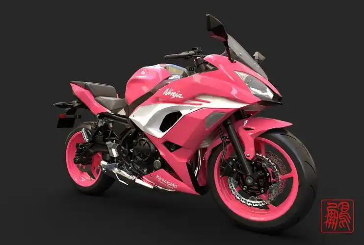 摩托车川崎小忍者650abs自配粉色
