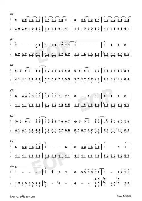 喜帖街-谢安琪双手简谱预览4