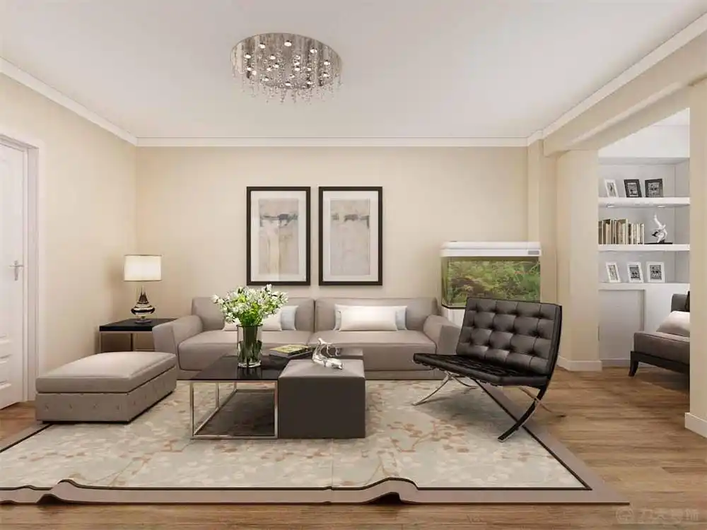 客厅图片来自阳光力天装饰在弘丽园 现代简约 83平米的分享