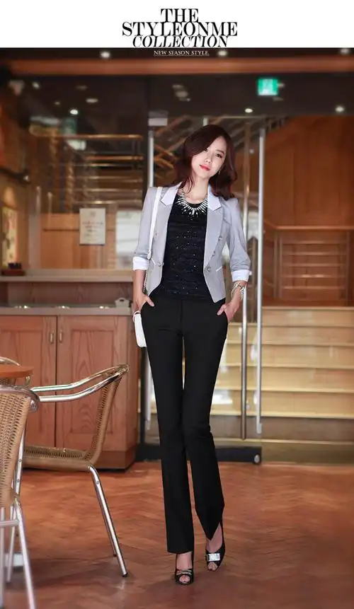 正装裤女裤子女式西装裤直筒修身显瘦西裤女装长裤职业工装裤子秋