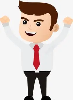 商务人士卡通人物欢呼的商务人士高清图片