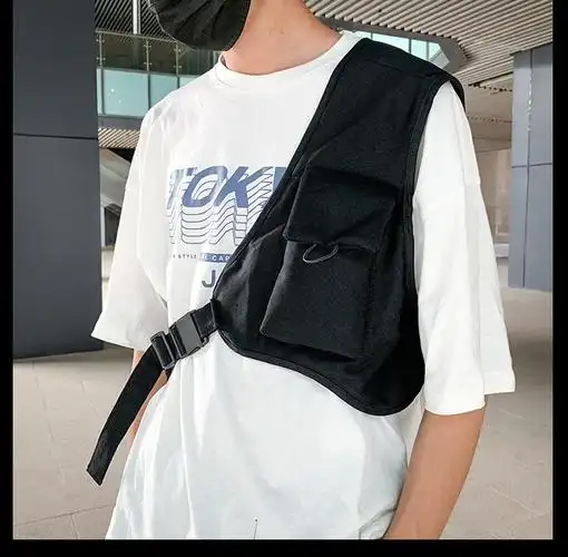 包包女包2020新款韩版夏季情侣款机能学生百搭街头风胸包潮马甲包