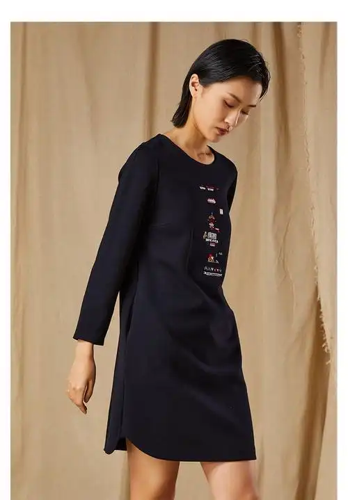 啦娜菲lanafay绣花图案连衣裙0q451