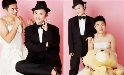 男扮女装婚纱摄影作品欣赏 反串婚纱照图片欣赏