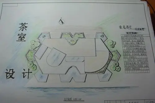 茶室的手绘设计图,求指教