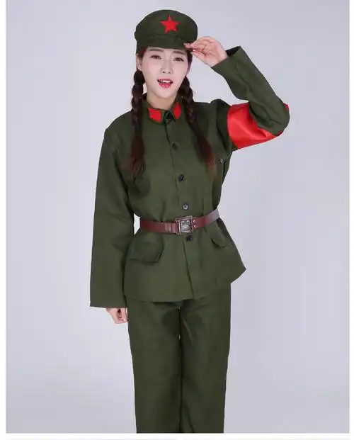 儿童红军抗战服装八路军新四军舞台话剧演出服成人红卫兵军装