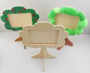小八腊子diy创意木艺小树相框彩绘立体像框粘土手工制作创意装饰