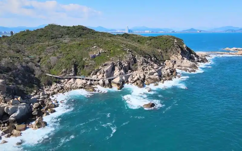 高清航拍!绝美风景休闲放松影片--海南三亚5a风景区礁石海岸线航