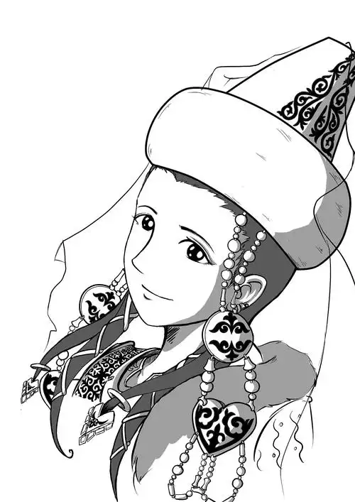 哈萨克顾姑娘|插画|创作习作|我是尼克_原创作品-站酷zcool