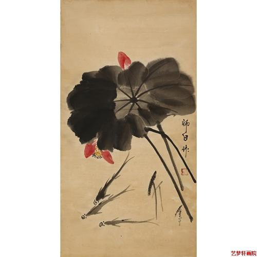 名人字画娄师白老画纯手绘三尺竖幅国画成品精品荷花装饰名家收藏