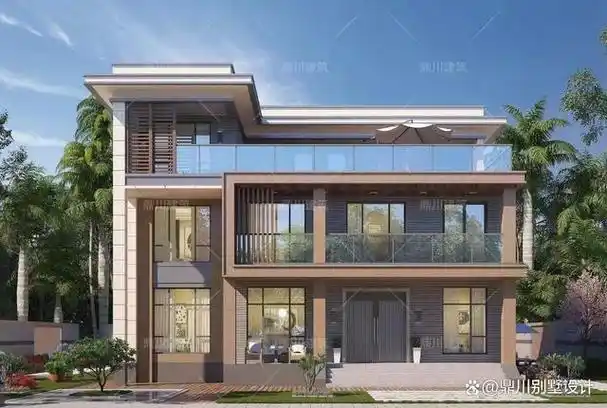 8套现代平顶别墅,占地方正时尚又高端,体面又有质感