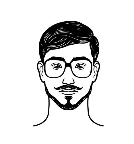 漫画男士头像图片下载,漫画男士头像,漫画,矢量素材,插画,简笔画,黑白