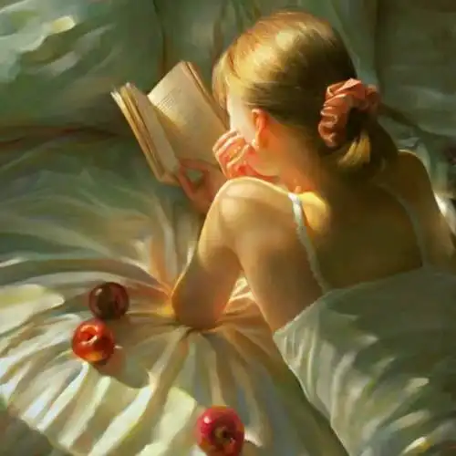 安静读书女生头像图片静享读书时刻