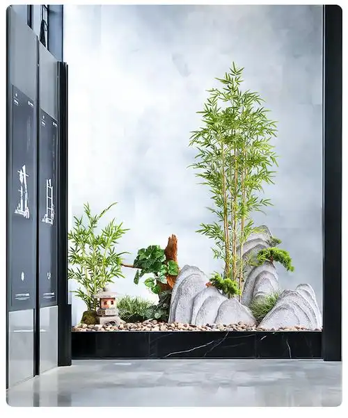 罗曼爸爸枯山水组合造景室内仿真植物竹子角落盆景商务装饰假绿植