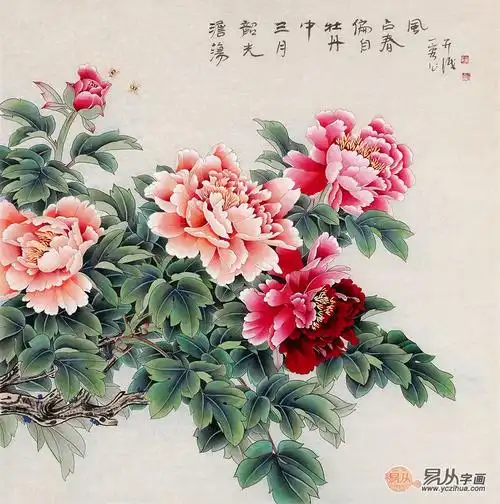 国画牡丹注重墨法的渲染和意蕴的表现,艺术家们笔下的牡丹国画作品,有