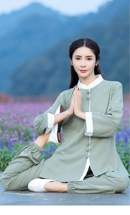 秋冬禅修打坐服居士服女佛教衣服中国风棉麻佛系禅服禅意居士瑜伽练功