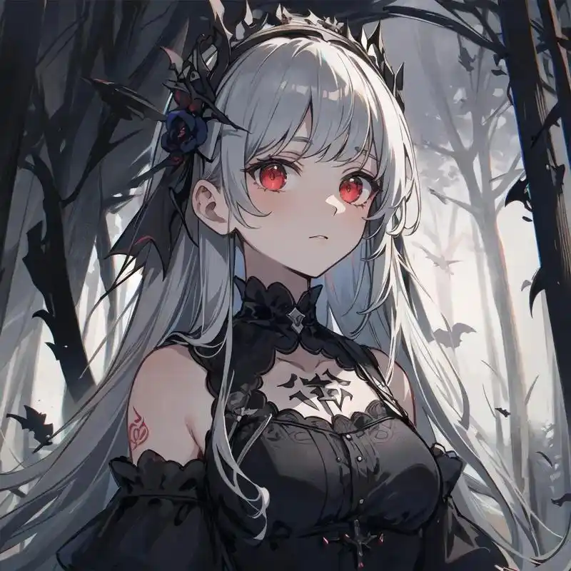 创作灵感 #图文伙伴计划 #ai绘画 #二次元头像 #绝美 黑夜中,少女无